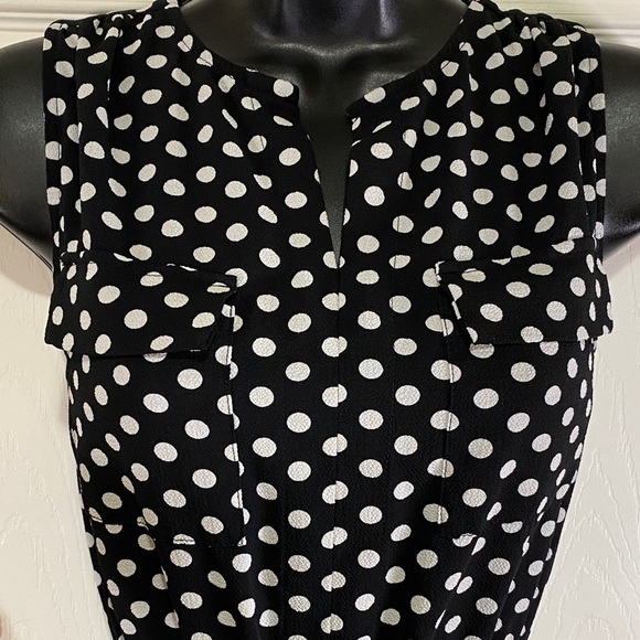 Monteau Black/White Polka Dot Dress Large - Picture 2 of 8